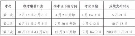2017遠程教育統考全年考試安排